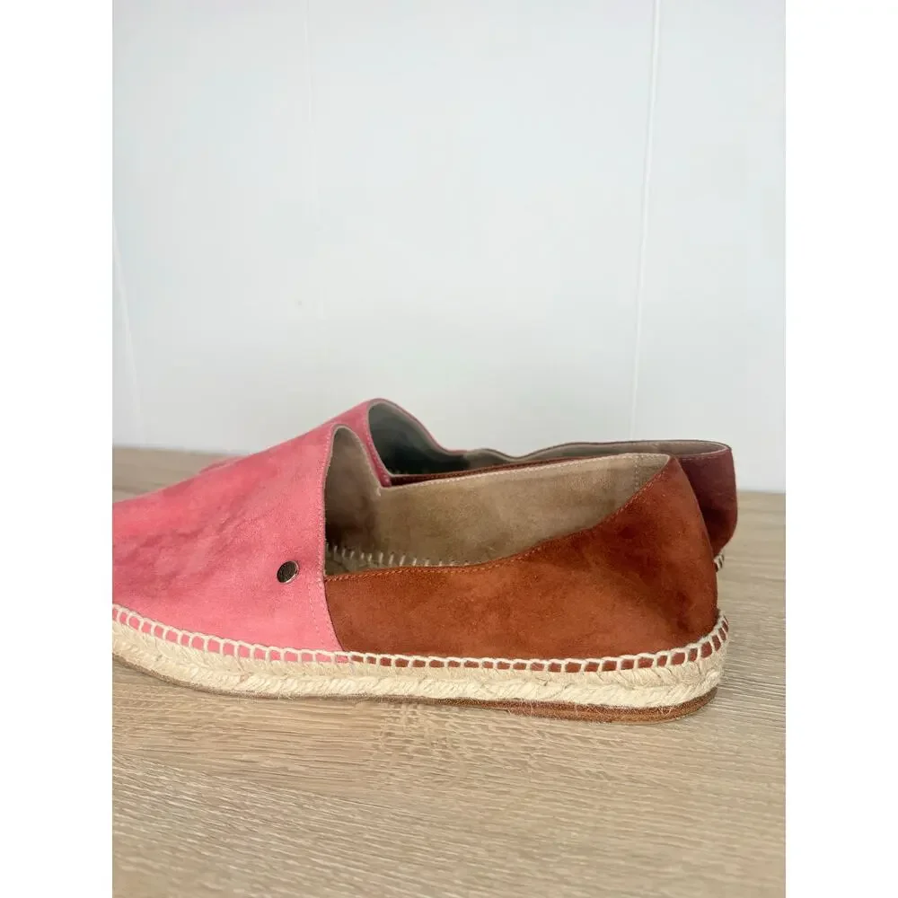 Hermes Joven Pink Suede Espadrilles Size 9 Slip On Casual Shoes